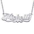 Personalized Classic Script Name Necklace with Birthstone
