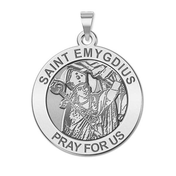Saint Emygdius Round Religious Medal