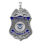 Personalized Customs and Border Patrol Badge with Your Number, Your Rank, and Blue Enamel