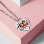 Heart Photo Pendant with Two Names (Cut Out)