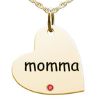 Momma Sideways Heart Shaped Charm