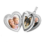 14K White Gold Heart Four Photo Locket