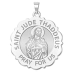 Saint Jude Scalloped Religious Medal