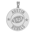 Personalized Football Team & Number Round Disc Pendant or Charm