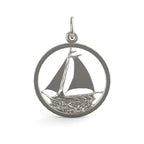 Sail Boat in Ring Charm