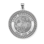Saint Bernadette Round Rope Border Religious Medal