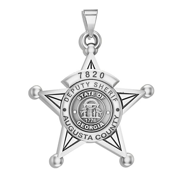 Personalized 5-Point Star Georgia Sheriff Badge with Your Dept., Rank and Number