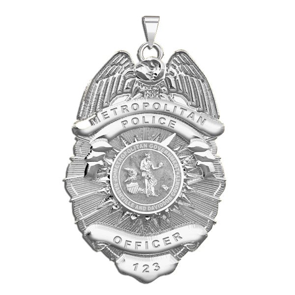 Personalized Nashville & Davidson County Tennessee Police Badge with Your Rank, Number & Department