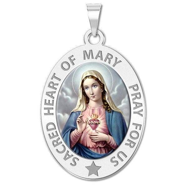 Sacred Heart Of Mary Religious Medal Color