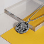 Antiqued Memoriam Laser Etched Photo Pendant
