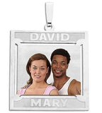 Square Shaped Pendant with 2 Names