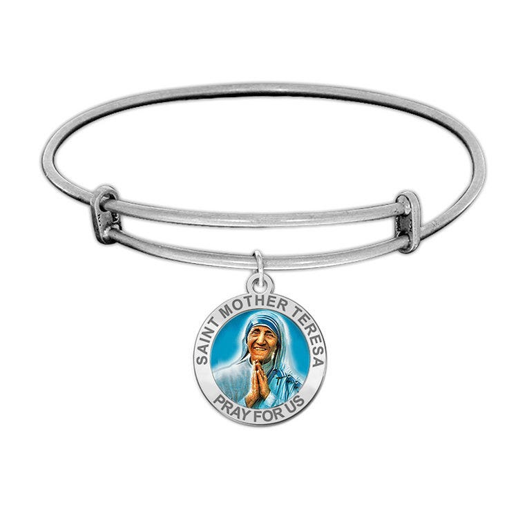 Saint Mother Teresa Expandable Bracelet Embossed or Color