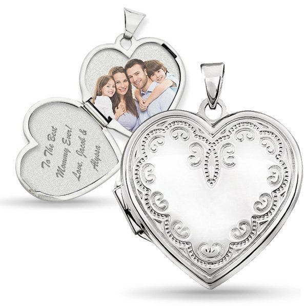 Floral Heart Photo Locket