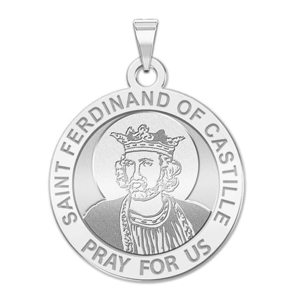 Saint Ferdinand of Castille Round Religious Medal