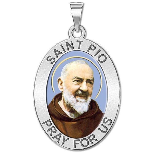 Saint Pio of Pietrelcina - Oval "Color