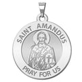 Saint Amandus Round Religious Medal
