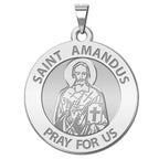Saint Amandus Round Religious Medal