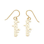 Pair of Script Name Dangle Earrings
