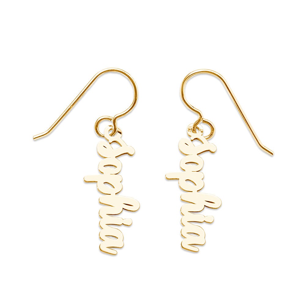 Pair of Script Name Dangle Earrings