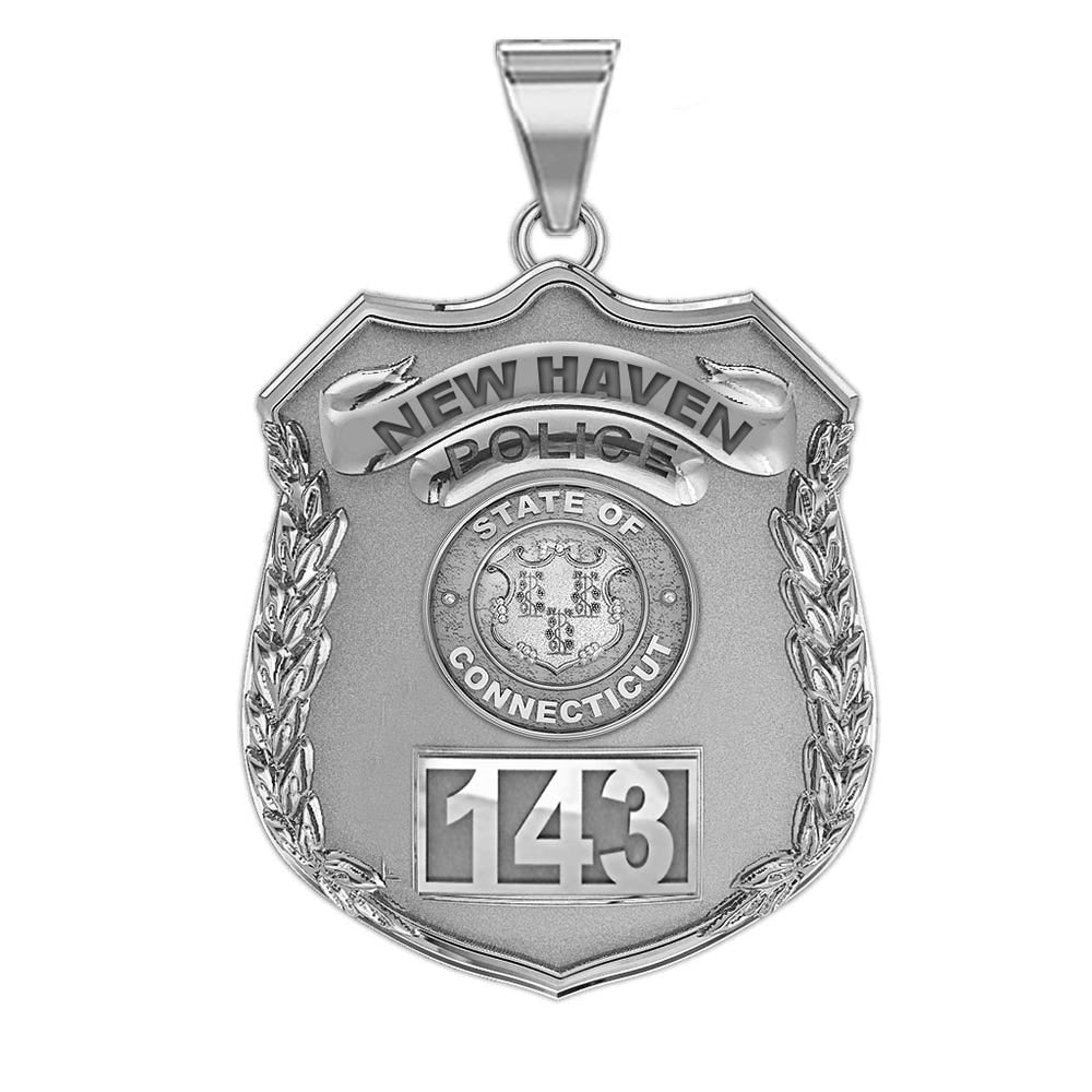 Personalized Connecticut Police Badge with Your, Number & Department