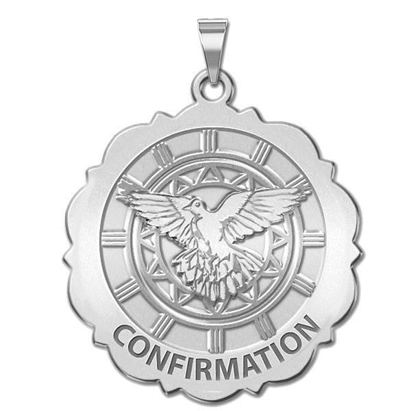 Confirmation Scalloped Round Religious Medal