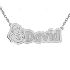 Personalized Mother's & Son Pendant with 18" Chain