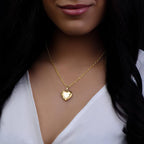 Solid 14K Yellow Gold Heart Photo Locket