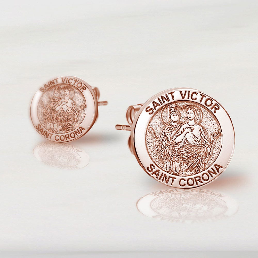 Pair of Saint Victor and Saint Corona Earrings