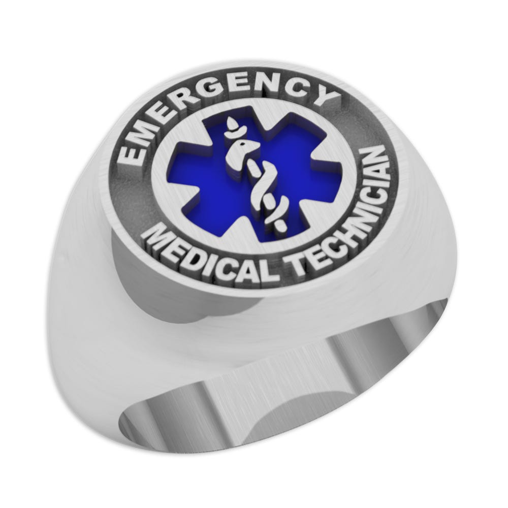 Emergency Medical Technician - Round Signet EMT Ring