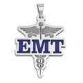 Caduceus Emt Pendant with or Without Blue Enamel