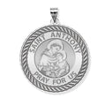 Saint Anthony Round Rope Border Religious Medal