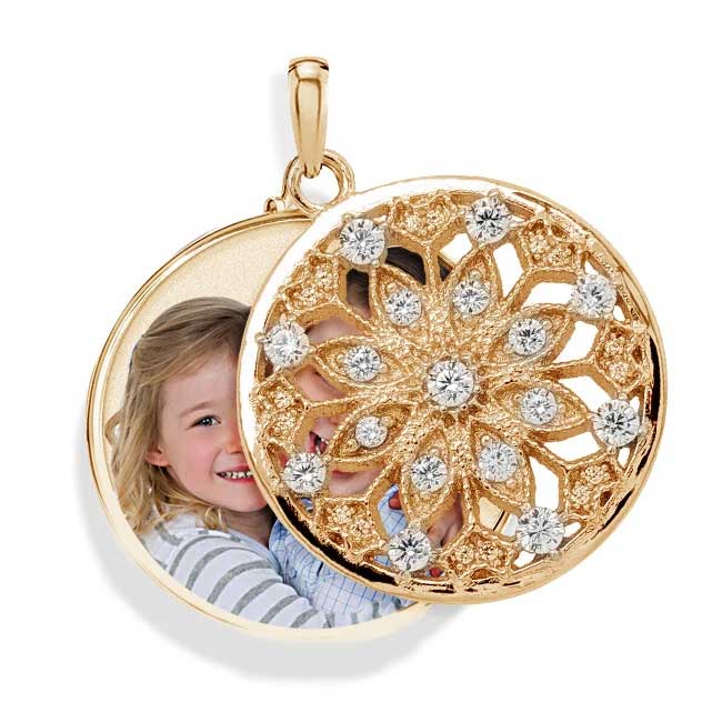 Ornate Round Swivel Locket