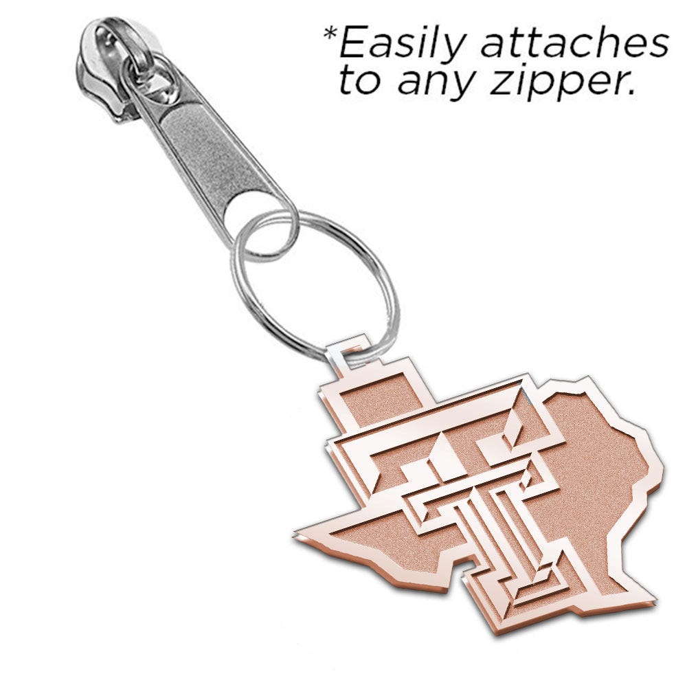 Texas Tech Outline Zipper Pull