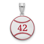 Custom Red Enamel Softball Charm or Pendant with Number