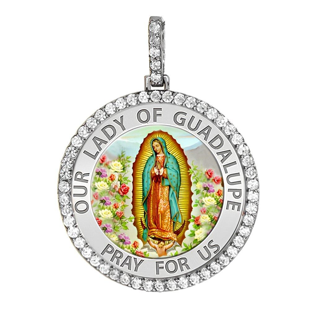 Our Lady Of Guadalupe Diamond Round Medal