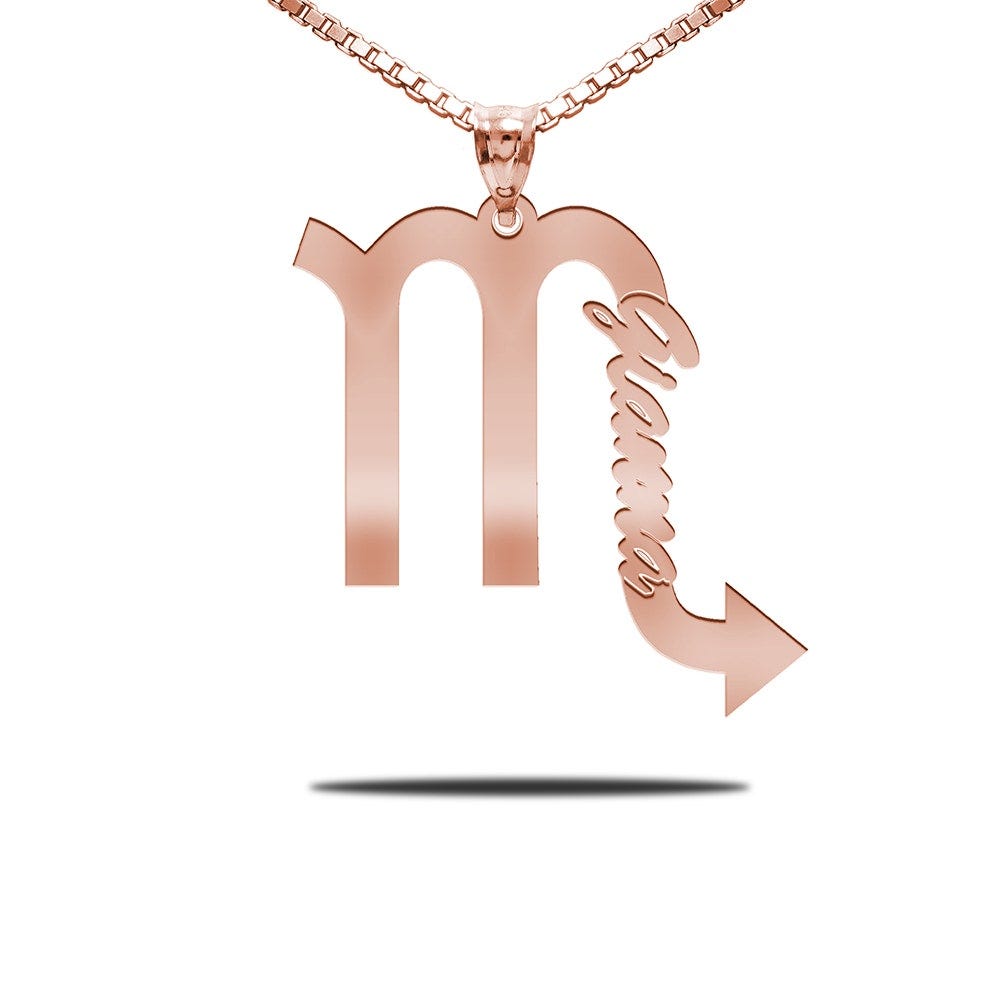 Personalized Horoscope Sign Name Necklace