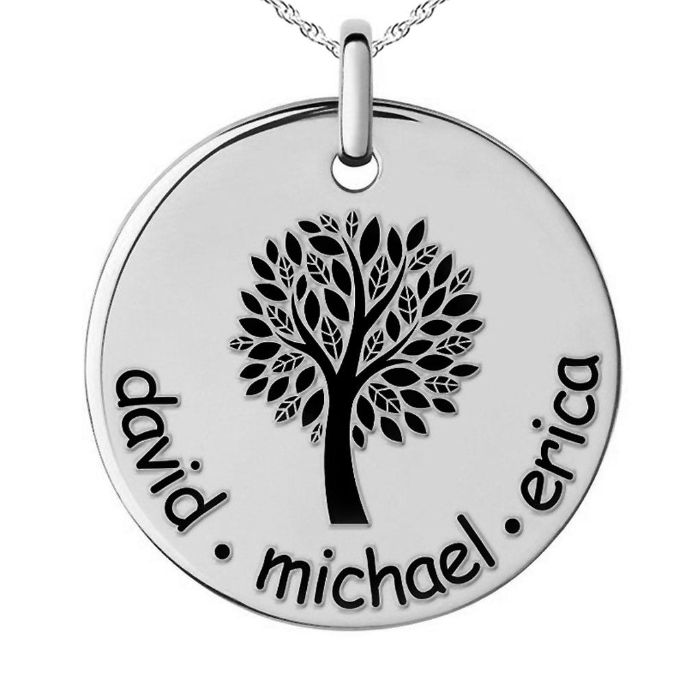 Personalized Family Tree Pendant with Up to 3 Names