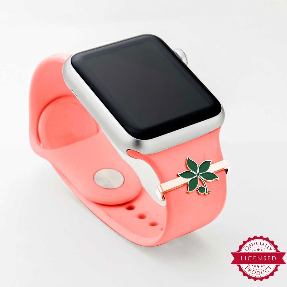 Ohio State University Color Enamel Buckeye Leaf Watch Charm