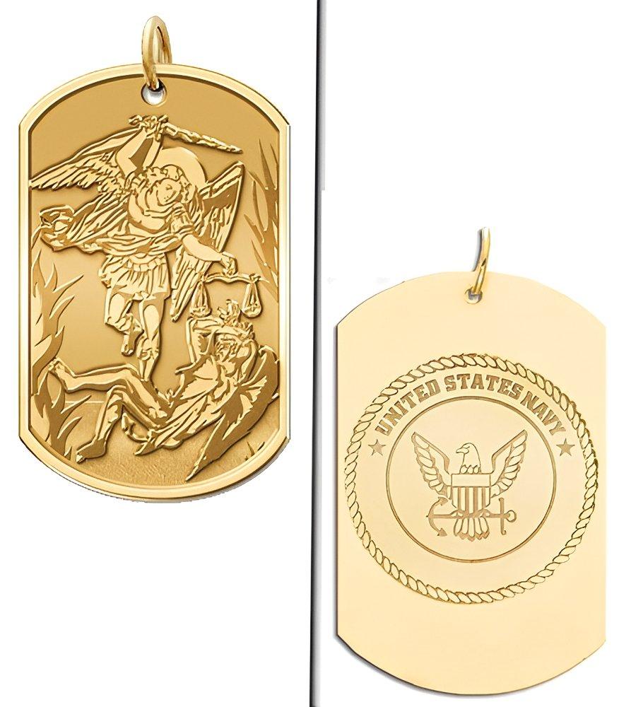 Saint Michael Navy Dog Tag Medal