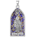 Saint Benedict - Stained Glass Religious Medal