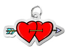 Double Heart and Arrow Charm