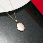 Solid 14K Yellow Gold Oval Locket
