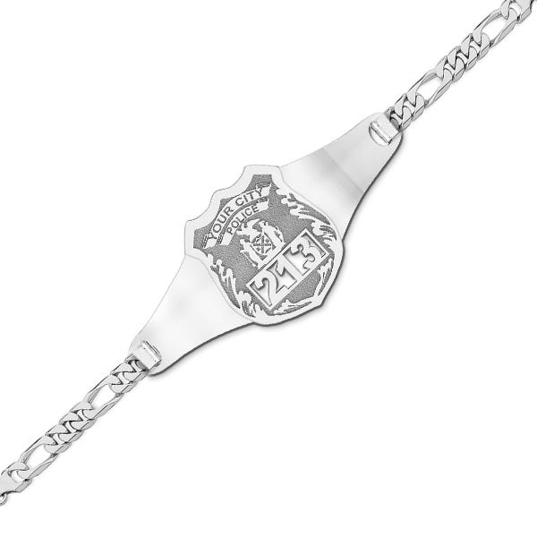 Personalized Police Badge Bracelet with Your Department and Badge Number