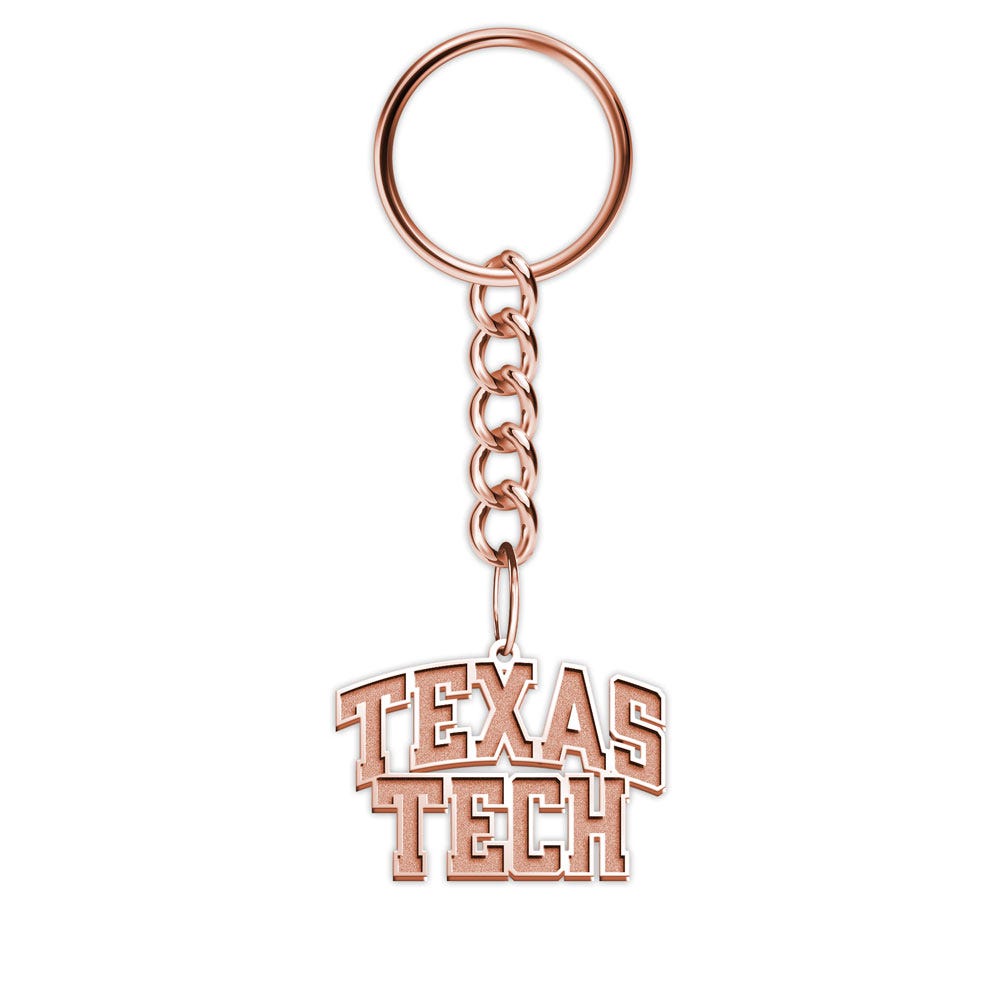 Texas Tech Block Keychain