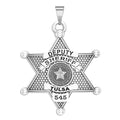 Personalized Oklahoma 6-Point Star Sheriff Badge with Rank, Number & Dept.