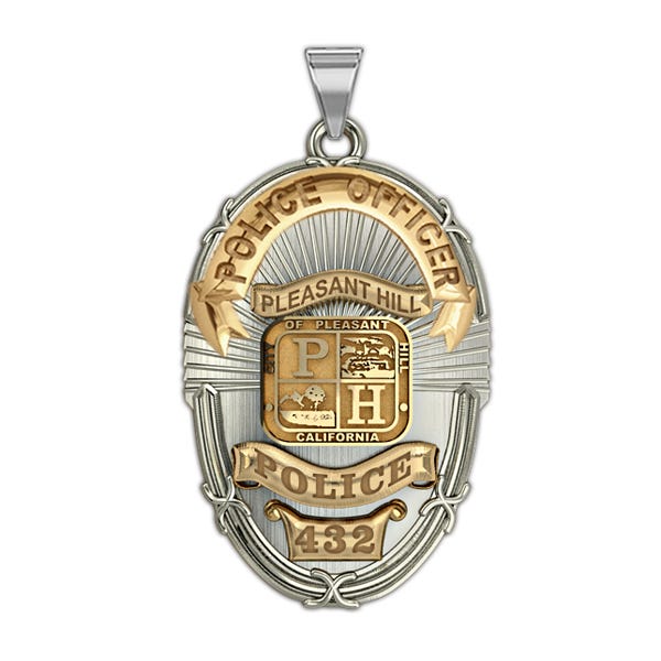 Personalized Pleasant Hill Police Badge with Your Rank and Number