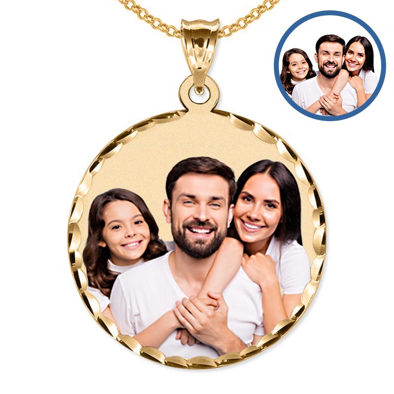 Approx. 1.50 Inch Large Round Photo Pendant