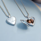 14K White Gold Forever In My Heart Photo Locket