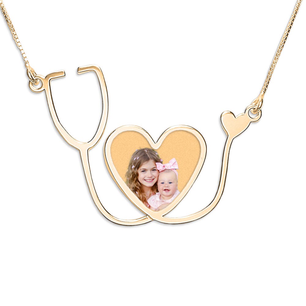 Stethoscope Heart Photo Pendant for Healthcare Professionals