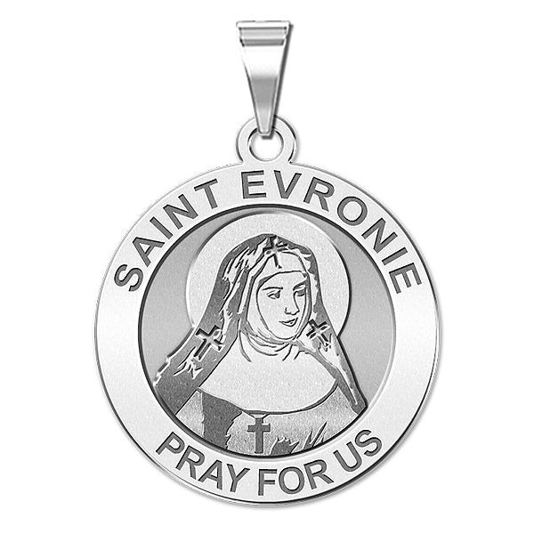 Saint Evronie Round Religious Medal
